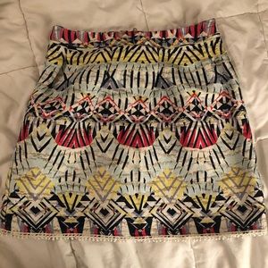 High wasted aztec skirt